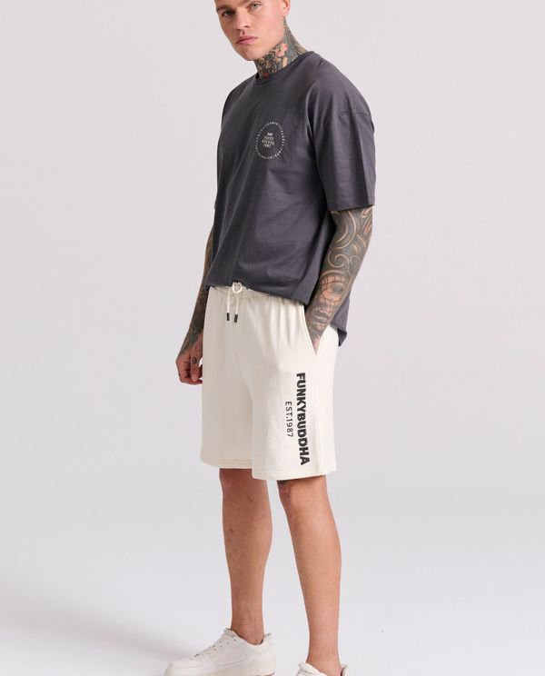 Relaxed fit αθλητική βερμούδα με branded κέντημα