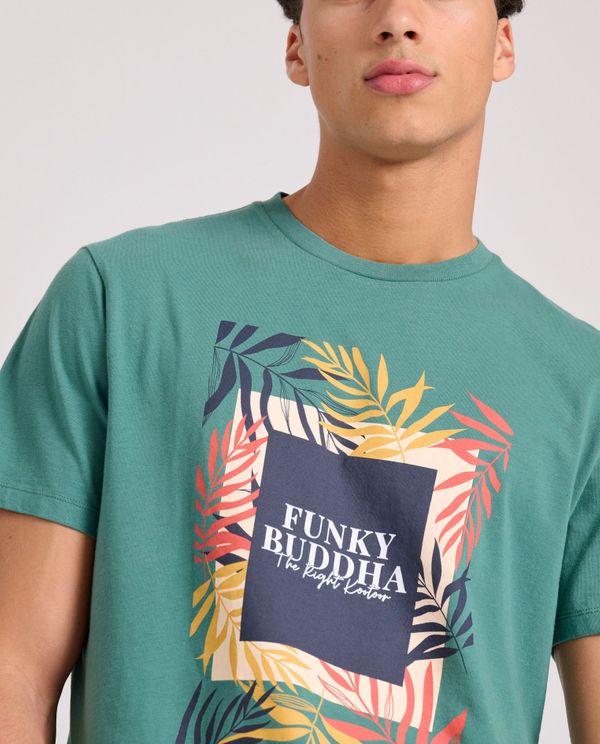 T-shirt με tropical frame τύπωμα