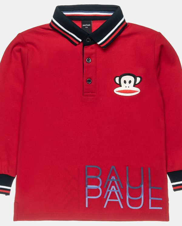 Μπλούζα πικέ polo Paul Frank με κέντημα - ΚΟΚΚΙΝΟ