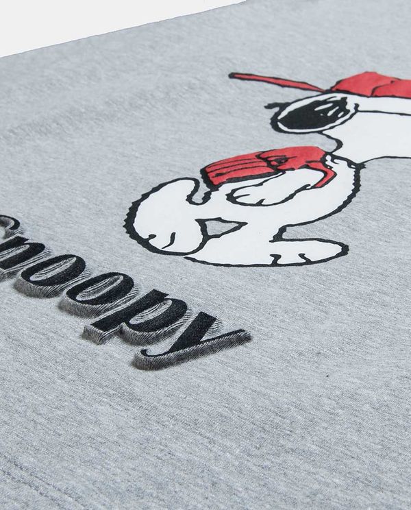 Μπλούζα Snoopy με ανάγλύφα στοιχεία - ΓΚΡΙ ΜΕΛΑΝΖΕ